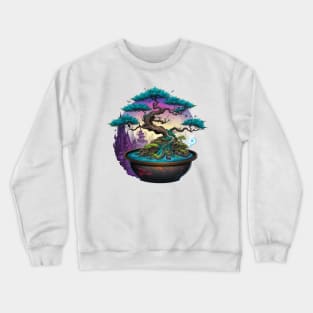 Bonsai World, Bonsai Tree Landscape Crewneck Sweatshirt